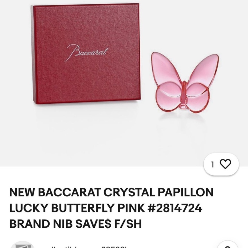 Baccarat Pink Crystal Papillon